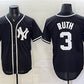 New York Yankees #3 Babe Ruth 2026 Fashion Replica Black Out Stitched Jersey