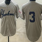 New York Yankees #3 Babe Ruth Grey Without Name Limited Jersey