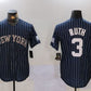 New York Yankees #3 Babe Ruth Navy Pinstripe Fashion Cool Base Baseball Jersey