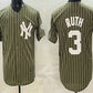 New York Yankees #3 Babe Ruth Olive Pinstripe 2026 Armed Forces Day Salute To Service Jersey