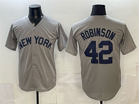 New York Yankees #42 Jackie Robinson Grey Stitched Jersey