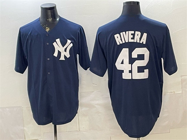 New York Yankees #42 Mariano Rivera Navy Limited Stitched Jersey