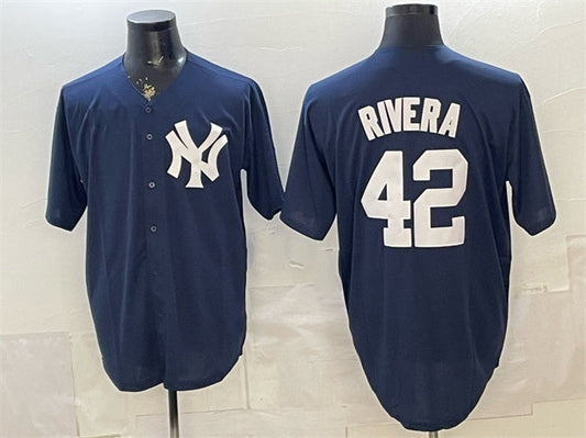 New York Yankees #42 Mariano Rivera Navy Limited Stitched Jersey