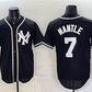 New York Yankees #7 Mickey Mantle 2026 Fashion Replica Black Out Stitched Jersey