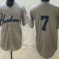New York Yankees #7 Mickey Mantle Grey Without Name Limited Jersey