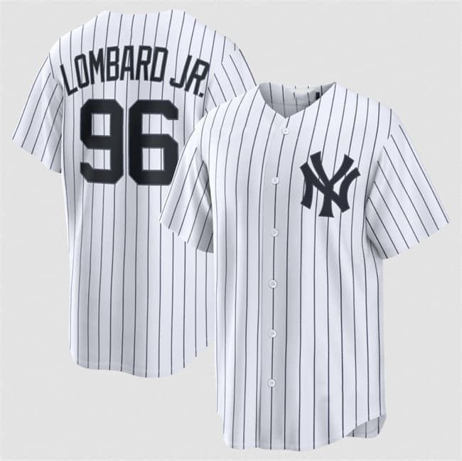 New York Yankees #96 George Lombard Jr White Home Limited Stitched Baseball Jersey