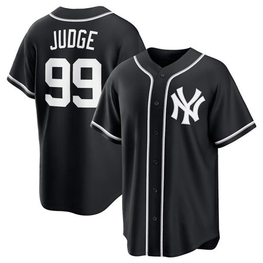 New York Yankees #99 Aaron Judge Black Out Stitched Baseball Jersey