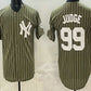 New York Yankees #99 Aaron Judge Olive Pinstripe 2026 Armed Forces Day Salute To Service Jersey