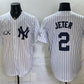 New York Yankees x KAWS #2 Derek Jeter White Stadium Stitched Baseball Jersey