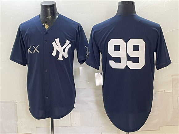 New York Yankees x KAWS #99 Aaron Judge Navy Stadium Stitched Baseball Jersey