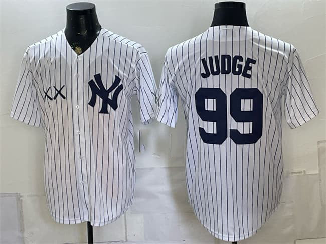 New York Yankees x KAWS #99 Aaron Judge White Stadium Stitched Baseball Jersey