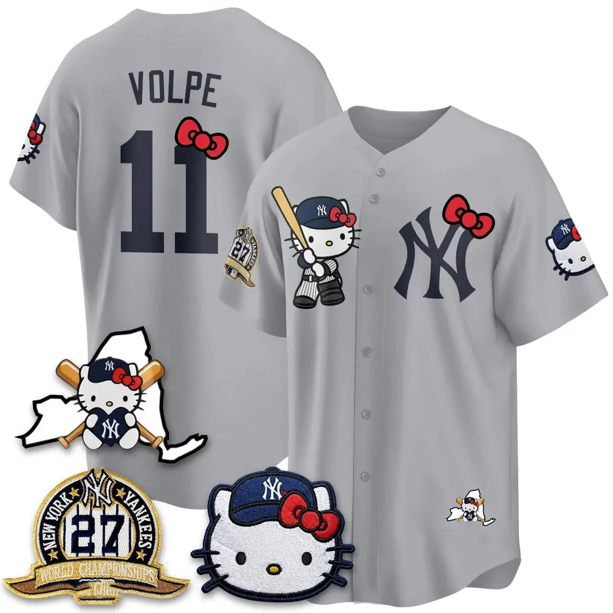 New York Yankees #11 Anthony Volpe Gray Puhics Meow KT 2026 Vapor Limited All Stitched Jersey