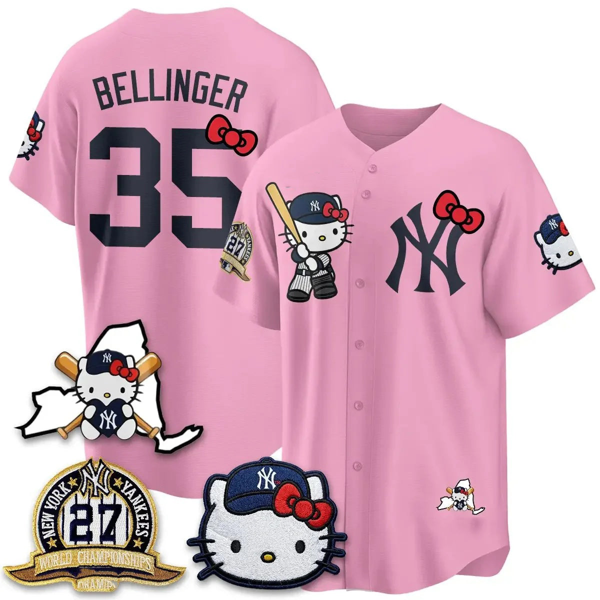 New York Yankees #35 Cody Bellinger Pink Puhics Meow KT 2026 Vapor Limited All Stitched Jersey