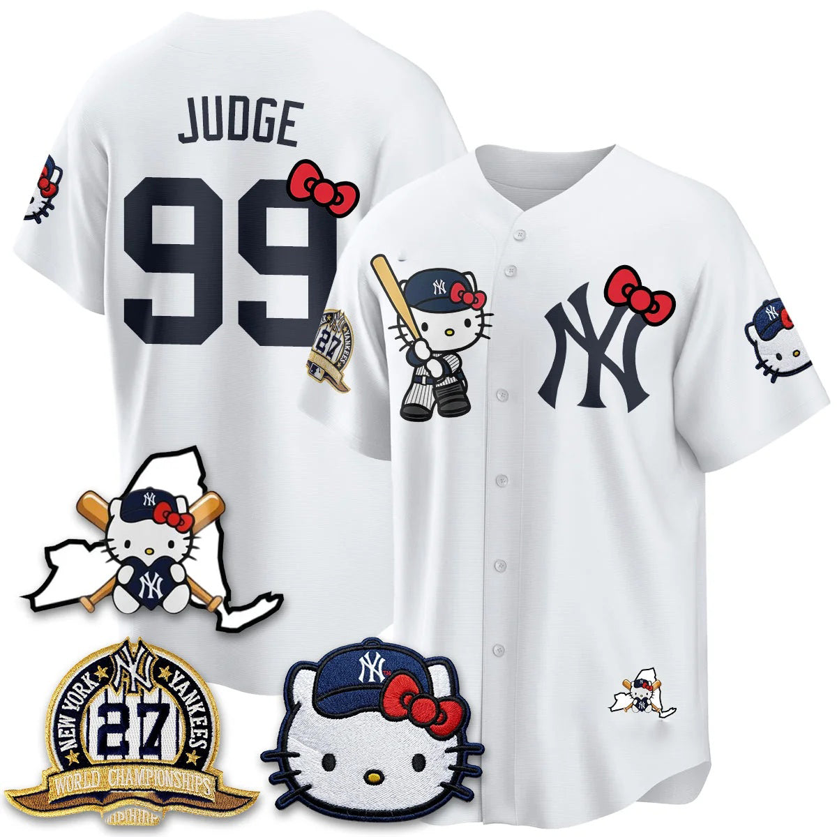 New York Yankees #99 Aaron Judge White Puhics Meow KT 2026 Vapor Limited All Stitched Jersey