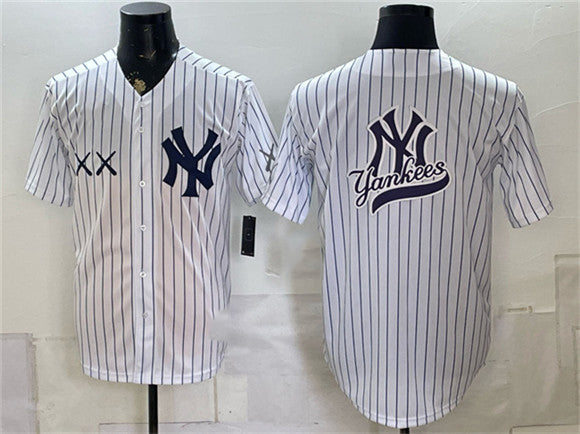New York Yankees x KAWS Team Big Logo White Stadium Stitched Baseball Jersey