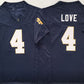N.Dame Fighting Irish #4 Jeremiyah Love Navy 2024 F.U.S.E. Limited Stitched Football  American College Jerseys