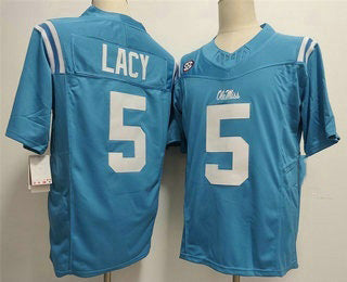 O.Miss Rebels #5 Kewan Lacy Limited Light Blue FUSE Football Stitched American College Jerseys