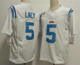 O.Miss Rebels #5 Kewan Lacy Limited White FUSE Football Stitched American College Jerseys