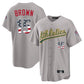 Oakland Athletics #15 Seth Brown Player Gray USA 250 Fourth of July Home Game Stitched Baseball Jersey
