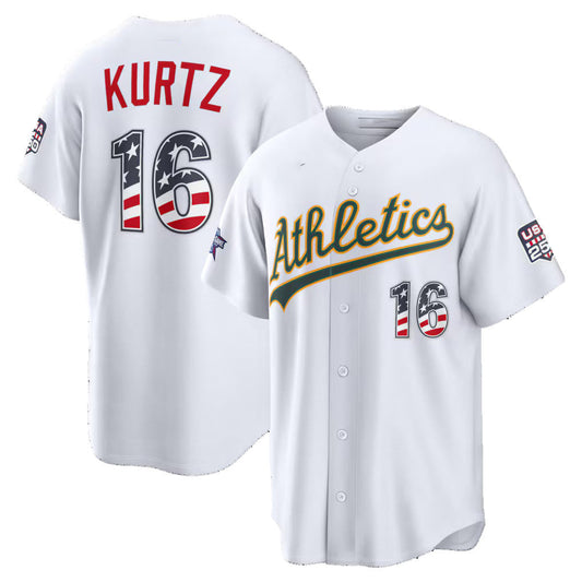 Oakland Athletics #16 Nick Kurtz 2026 All-Star Edition Stars & Stripes White Stadium Baseball Jersey
