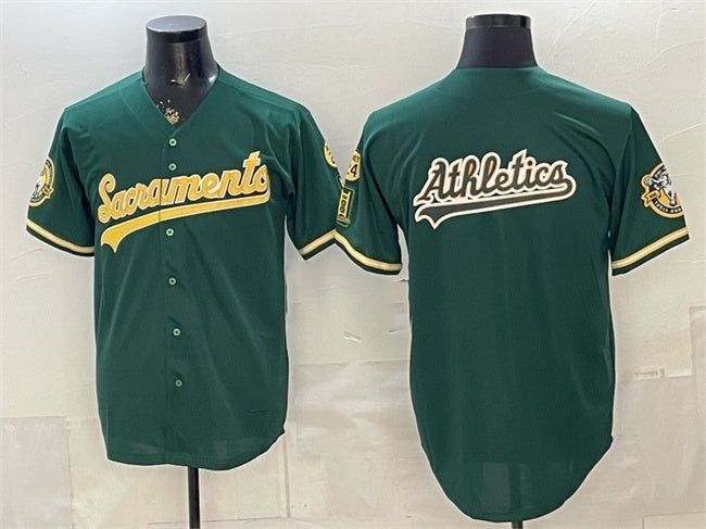 Oakland Athletics Team Big Logo 2026 Green Alternate Sacramento Celebrating 125 Years Vapor Limited Stitched Baseball Jerseys 2