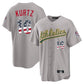 Oakland Athletics #16 Nick Kurtz Player Gray USA 250 Fourth of July Home Game Stitched Baseball Jersey