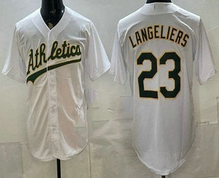 Oakland Athletics #23 Shea Langeliers White Stitched Jersey