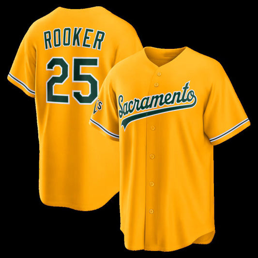 Oakland Athletics #25 Brent Rooker Gold Alternate Stadium Stitched Baseball Jersey
