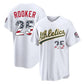 Oakland Athletics #25 Brent Rooker Player White USA 250 Fourth of July Home Game Stitched Baseball Jersey