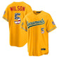 Oakland Athletics #5 Jacob Wilson Player Gold USA 250 Fourth of July Home Game Stitched Baseball Jersey