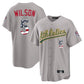 Oakland Athletics #5 Jacob Wilson Player Gray USA 250 Fourth of July Home Game Stitched Baseball Jersey