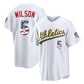 Oakland Athletics #5 Jacob Wilson Player White USA 250 Fourth of July Home Game Stitched Baseball Jersey
