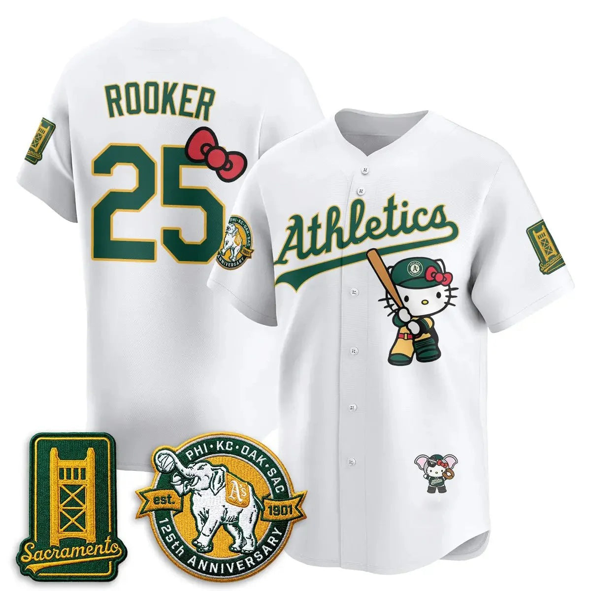Oakland Athletics #25 Brent Rooker White Puhics Meow KT 2026 Vapor Limited Stitched Jersey