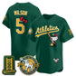 Oakland Athletics #5 Jacob Wilson Green Puhics Meow KT 2026 Vapor Limited Stitched Jersey