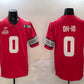 O.State Buckeyes #0 OH-IO Red 2025 CFP Final With National Champions Patch F.U.S.E. Vapor Limited Stitched Football American College Jerseys