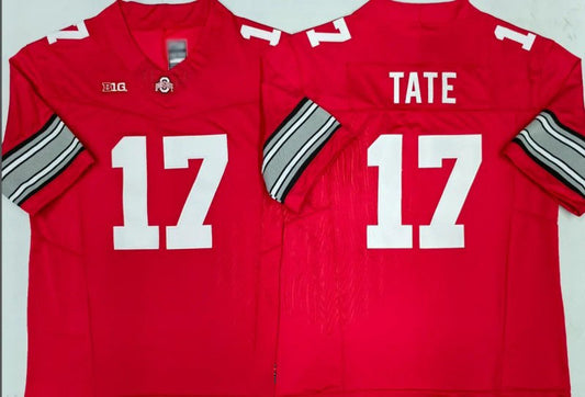 O.State Buckeyes #17 Carnell Tate Red 2025 F.U.S.E. Limited Stitched American College Jerseys