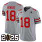 O.State Buckeyes #18 Will Howard Grey 2025 CFP Final Patch F.U.S.E. Vapor Limited Stitched Football American College Jerseys