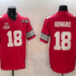 O.State Buckeyes #18 Will Howard Red 2025 CFP Final With National Champions Patch F.U.S.E. Vapor Limited Stitched Football American College Jerseys