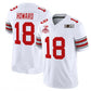 O.State Buckeyes #18 Will Howard White 2025 CFP Final With National Champions Patch F.U.S.E. Vapor Limited Stitched Football American College Jerseys