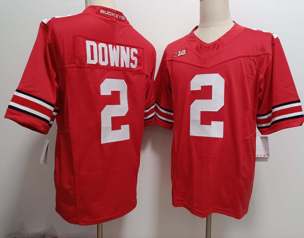 Caleb Downs Ohio State Buckeyes Jersey - Red Stitched Football Jersey, Men's Sizing