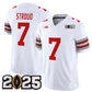 O.State Buckeyes #7 C.J. Stroud White 2025 CFP Final Patch F.U.S.E. Vapor Limited Stitched Football American College Jerseys