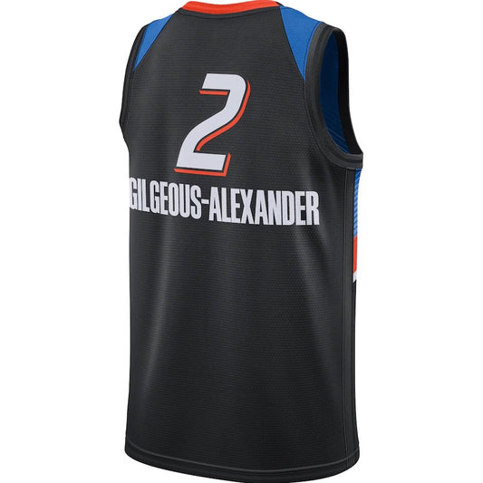 OC.Thunder #2 Shai Gilgeous-Alexander 2020-21 Swingman Player Jersey Black - City Edition Stitched American Basketball Jersey