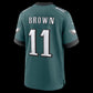 P.Eagles #11 A.J. Brown Midnight Green Team Game Stitched Football American Jersey