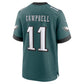 P.Eagles #11 Jihaad Campbell Midnight Green Team Game Football Jersey