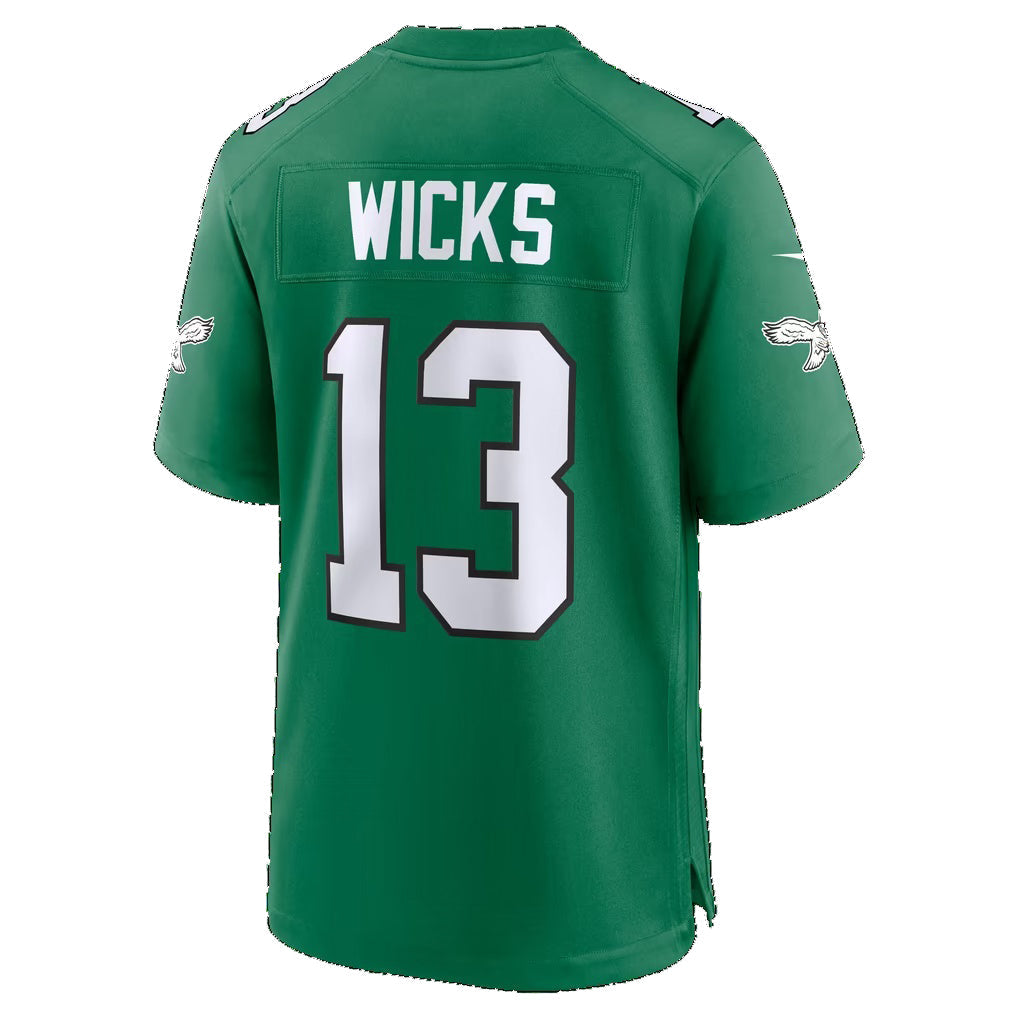 P.Eagles #13 Dontayvion Wicks Kelly Green Alternate Game Football Jersey