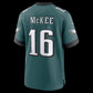 P.Eagles #16 Tanner McKee Midnight Green Team Game Stitched Football American Jersey