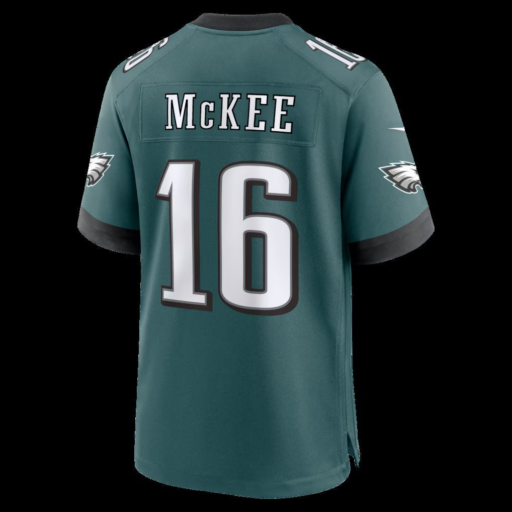 P.Eagles #16 Tanner McKee Midnight Green Team Game Stitched Football American Jersey