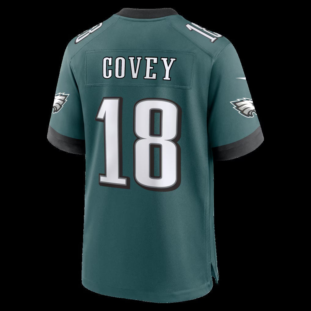 P.Eagles #18 Britain Covey Midnight Green Team Game Stitched Football American Jersey
