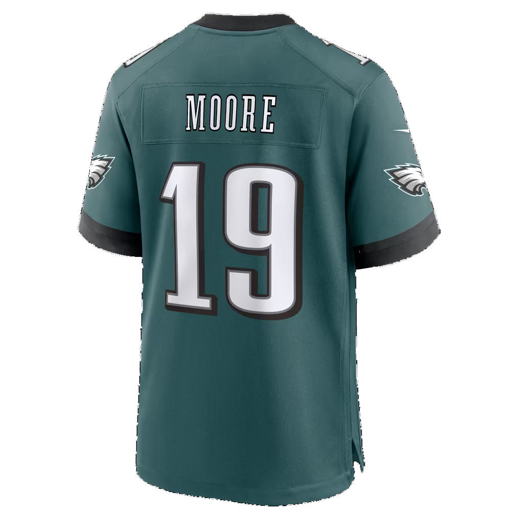 P.Eagles #19 Elijah Moore Midnight Green Team Game Football Jersey