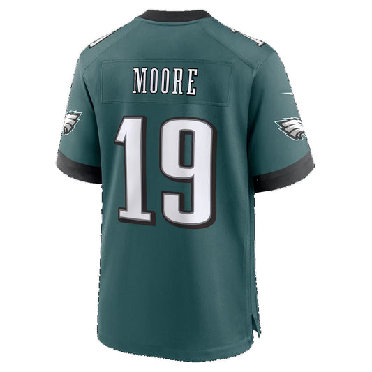 P.Eagles #19 Elijah Moore Midnight Green Team Game Football Jersey